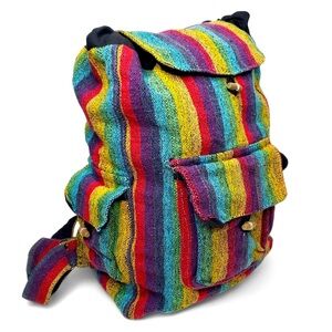 Flying High Foot Path Trading Company Backpack Unisex Canvas Boho Travel Stripes